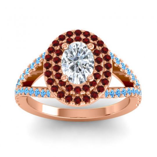 Ornate Oval Halo Dhala Ring