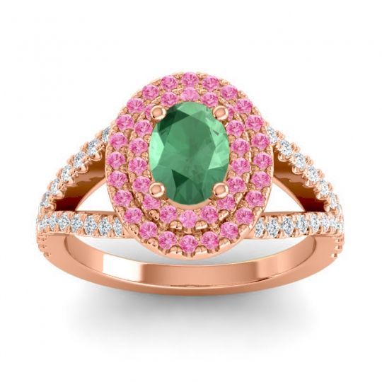 Ornate Oval Halo Dhala Ring