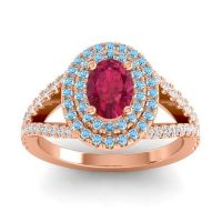 Ornate Oval Halo Dhala Ring
