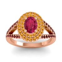 Ornate Oval Halo Dhala Ring