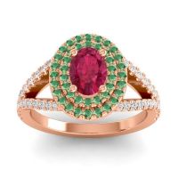 Ornate Oval Halo Dhala Ring