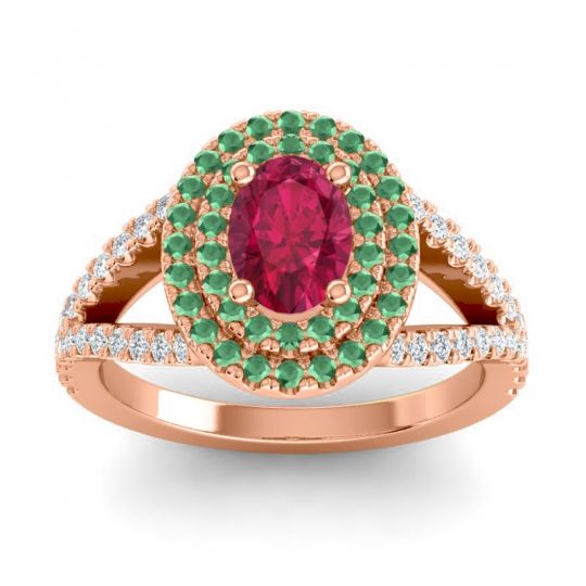 Ornate Oval Halo Dhala Ring