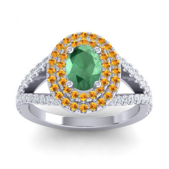 Ornate Oval Halo Dhala Ring