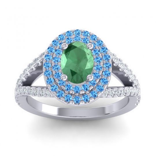 Ornate Oval Halo Dhala Ring