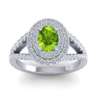 Ornate Oval Halo Dhala Ring