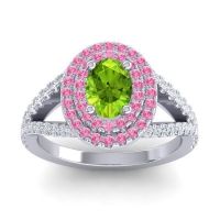 Ornate Oval Halo Dhala Ring