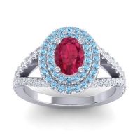 Ornate Oval Halo Dhala Ring