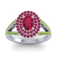 Ornate Oval Halo Dhala Ring