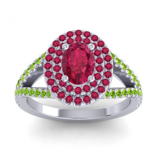 Ornate Oval Halo Dhala Ring
