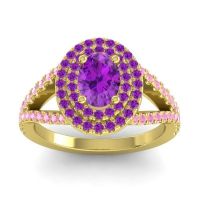 Ornate Oval Halo Dhala Ring