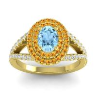 Ornate Oval Halo Dhala Ring