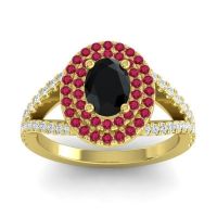Ornate Oval Halo Dhala Ring