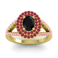 Ornate Oval Halo Dhala Ring