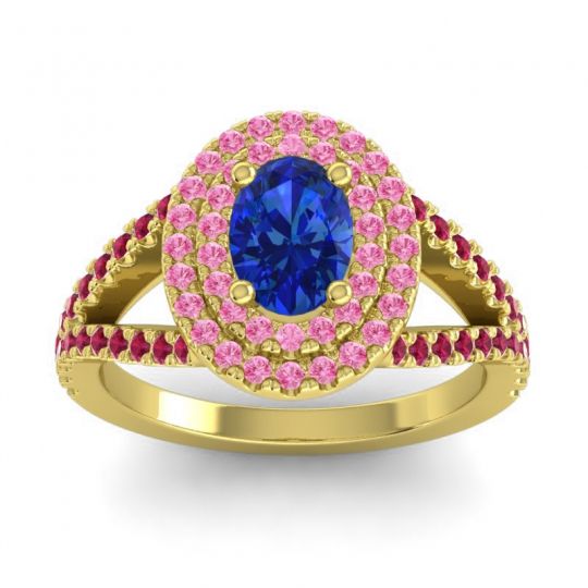 Ornate Oval Halo Dhala Ring
