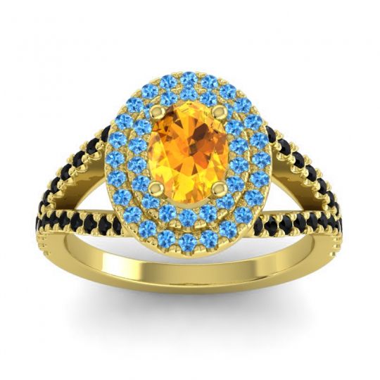 Ornate Oval Halo Dhala Ring