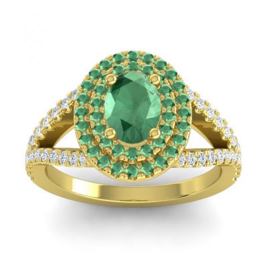 Ornate Oval Halo Dhala Ring
