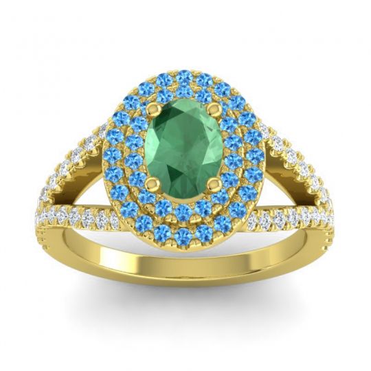 Ornate Oval Halo Dhala Ring