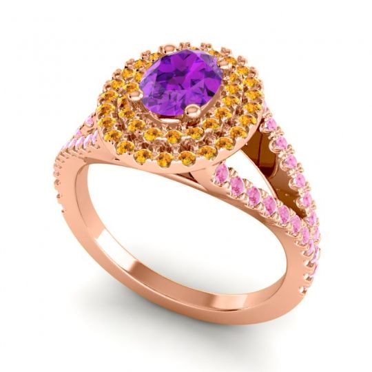 Ornate Oval Halo Dhala Ring