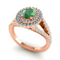 Ornate Oval Halo Dhala Ring