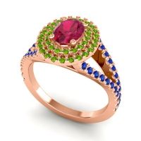 Ornate Oval Halo Dhala Ring