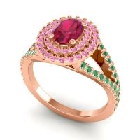 Ornate Oval Halo Dhala Ring