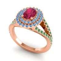 Ornate Oval Halo Dhala Ring