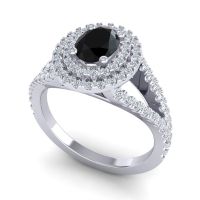 Ornate Oval Halo Dhala Ring