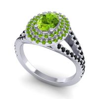 Ornate Oval Halo Dhala Ring