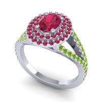 Ornate Oval Halo Dhala Ring