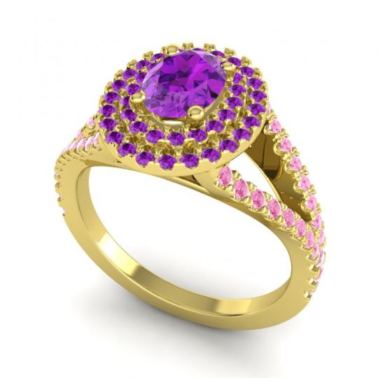 Ornate Oval Halo Dhala Ring