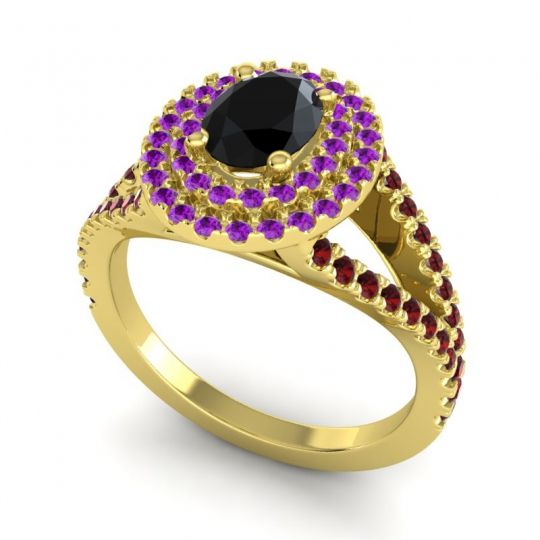 Ornate Oval Halo Dhala Ring