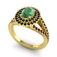 Ornate Oval Halo Dhala Ring