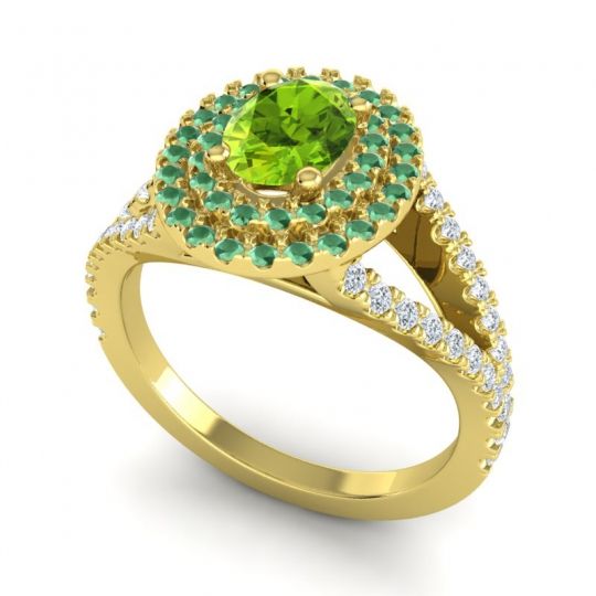 Ornate Oval Halo Dhala Ring