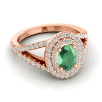 Ornate Oval Halo Dhala Ring