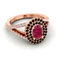 Ornate Oval Halo Dhala Ring