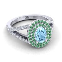 Ornate Oval Halo Dhala Ring