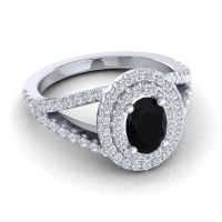 Ornate Oval Halo Dhala Ring