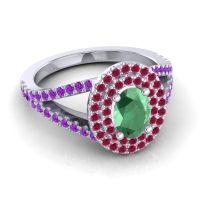 Ornate Oval Halo Dhala Ring