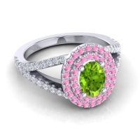 Ornate Oval Halo Dhala Ring