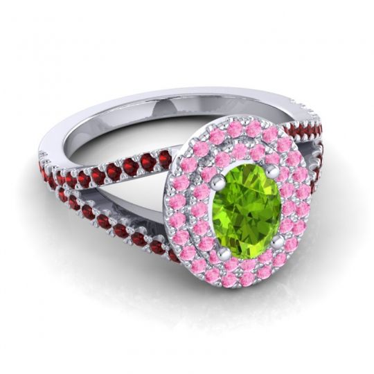 Ornate Oval Halo Dhala Ring