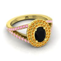 Ornate Oval Halo Dhala Ring