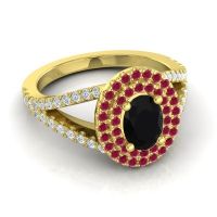 Ornate Oval Halo Dhala Ring