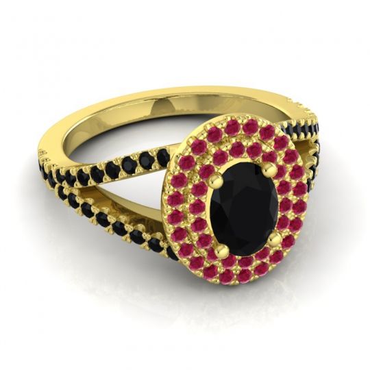 Ornate Oval Halo Dhala Ring