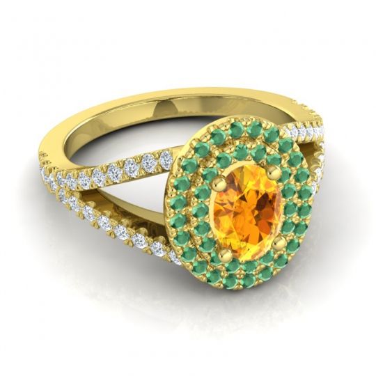 Ornate Oval Halo Dhala Ring