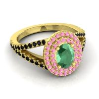 Ornate Oval Halo Dhala Ring