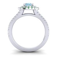 Ornate Oval Halo Dhala Ring