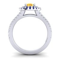 Ornate Oval Halo Dhala Ring