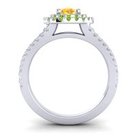 Ornate Oval Halo Dhala Ring