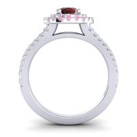 Ornate Oval Halo Dhala Ring