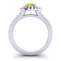 Ornate Oval Halo Dhala Ring